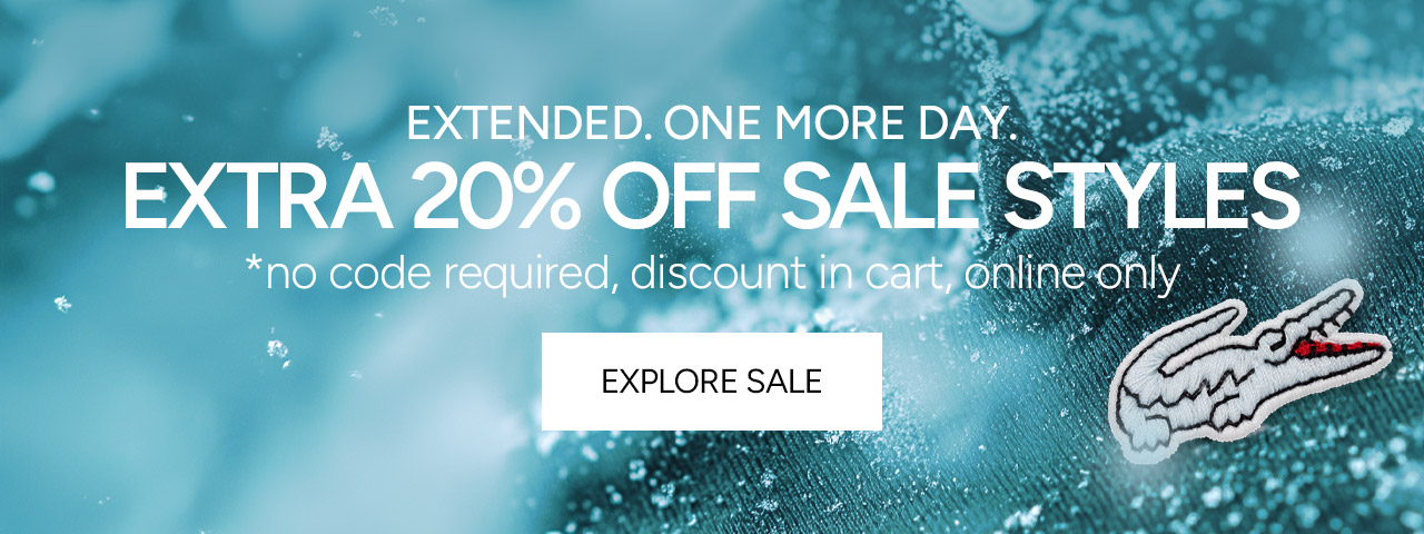 Extended one more day. Extra 20% Off Sale Styles, *no code required, discount in cart.